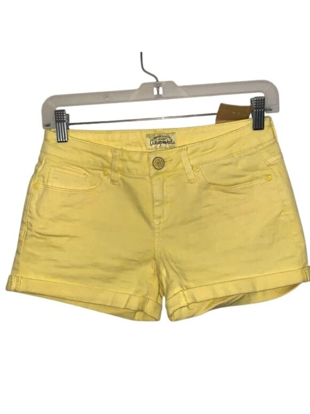 Aeropostale Womens Yellow Denim Shorts Size 1/2